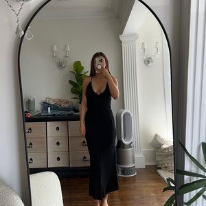 black midi dress